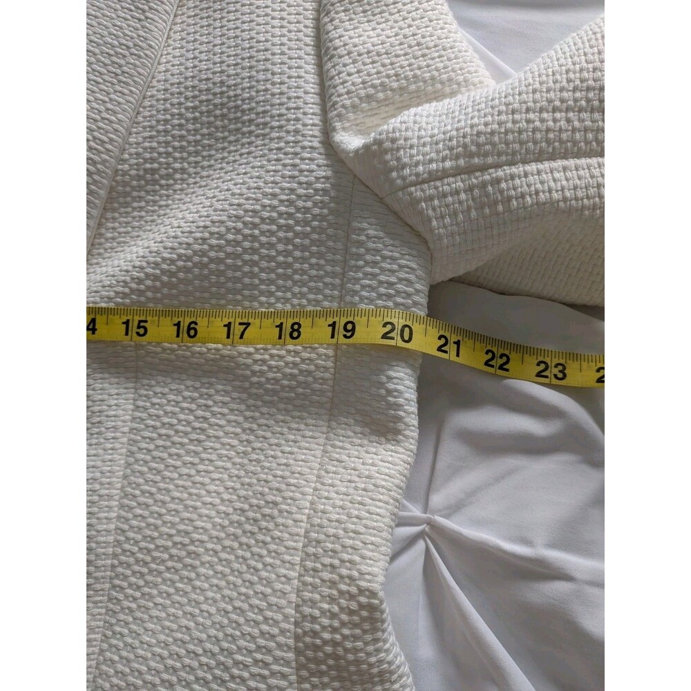 Ann Taylor Blazer Women 12 Ivory Single Breasted Lined Waffleweave Old Money New - Picture 13 of 14